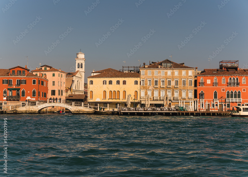 colorful buildings in Venice, Italy seen from the lagoon colorful buildings in Venice, Italy seen from the lagoon