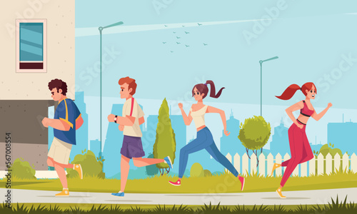 City Runner Cartoon
