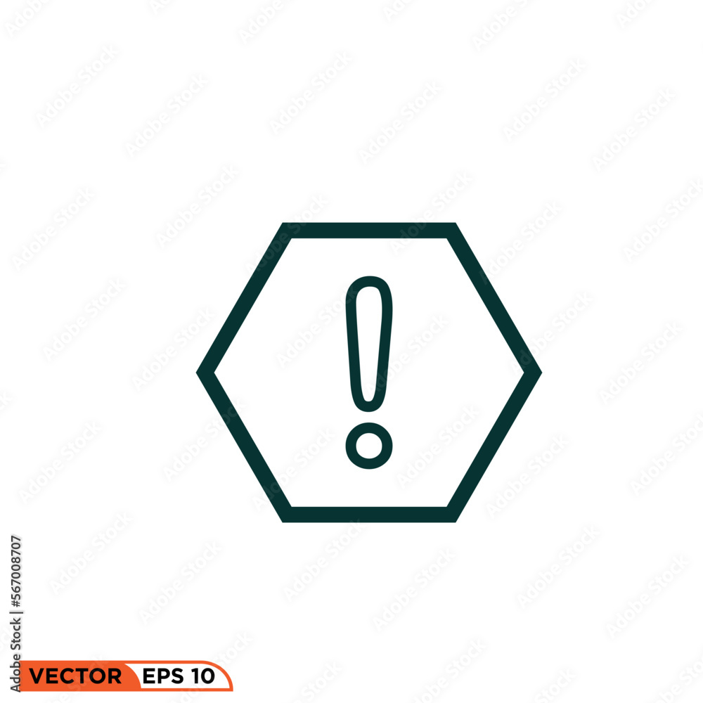 Icon vector graphic of exclamation mark warning Icon vector graphic of exclamation mark warning
