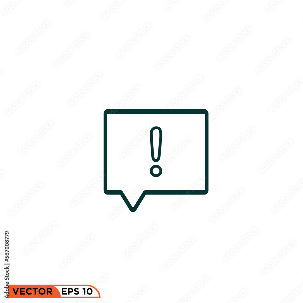 Icon vector graphic of exclamation mark warning Icon vector graphic of exclamation mark warning