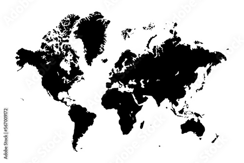 World map template. World map continent silhouette. Planet continents. ESP 10