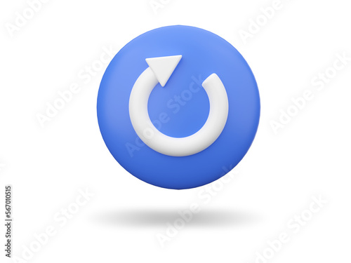 Repeat Button. 3D rendering.
