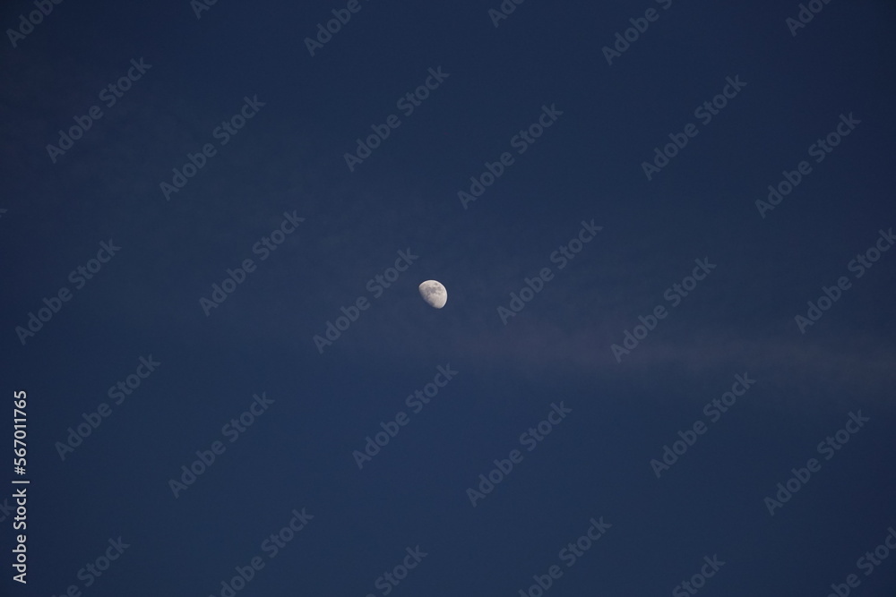 Moon in the evening sky Moon in the evening sky