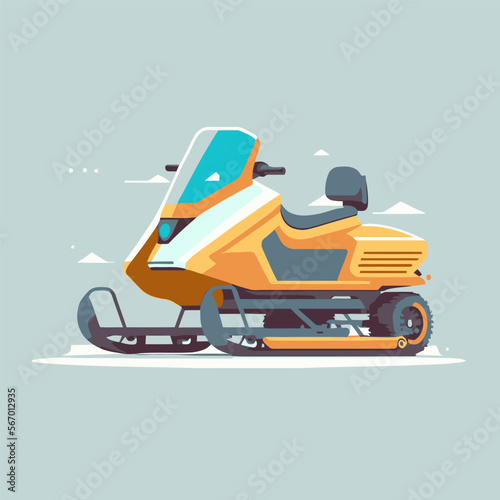 Tableau sur toile Snowmobile vector illustration isolated background