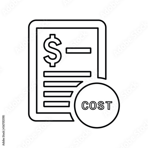 Cost Statement line icon. Outline design.