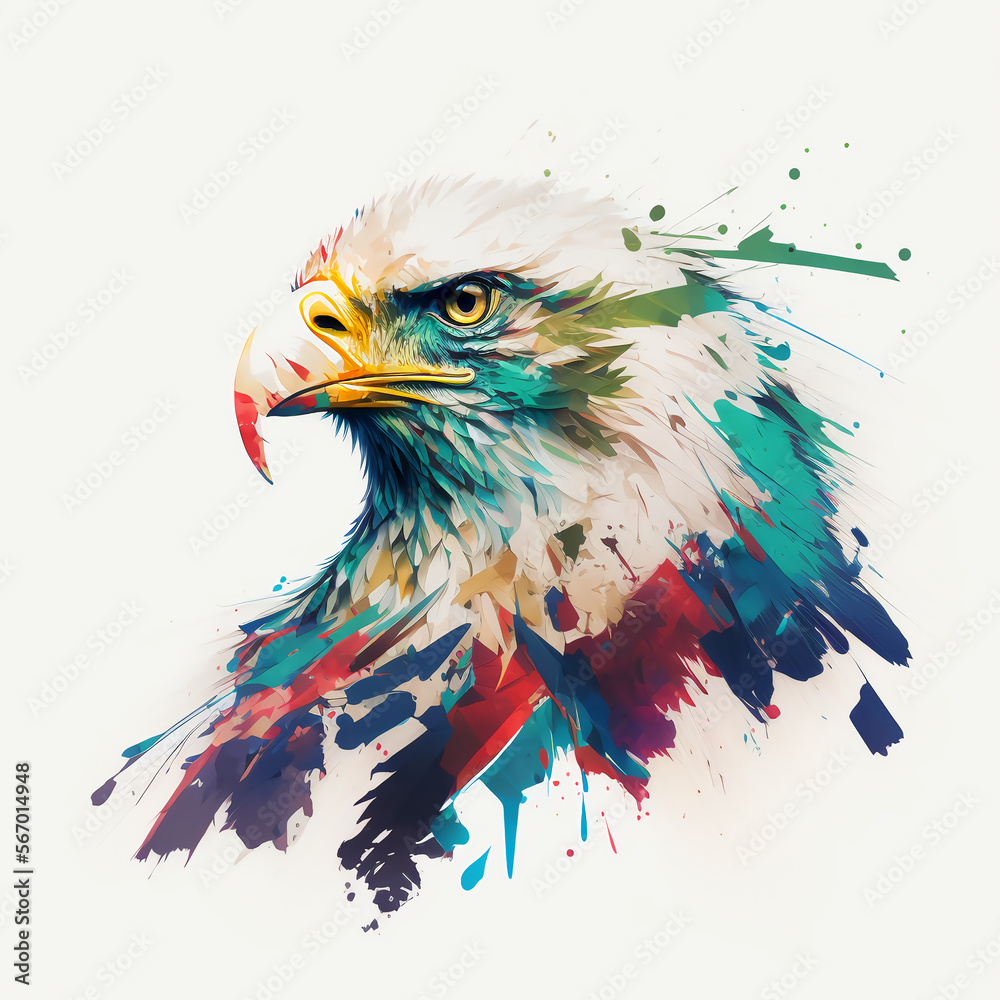 Obraz premium Eagle vector illustration for logo, tattoo or design. Generative AI.