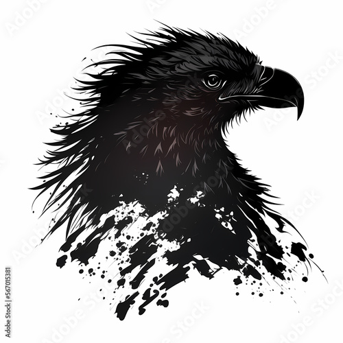 Eagle vector illustration for logo, tattoo or design. Generative AI.