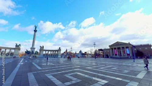 Heroes Square panorama, Budapest, Hungary photo