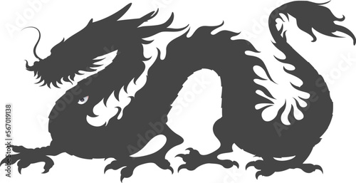 black and white dragon