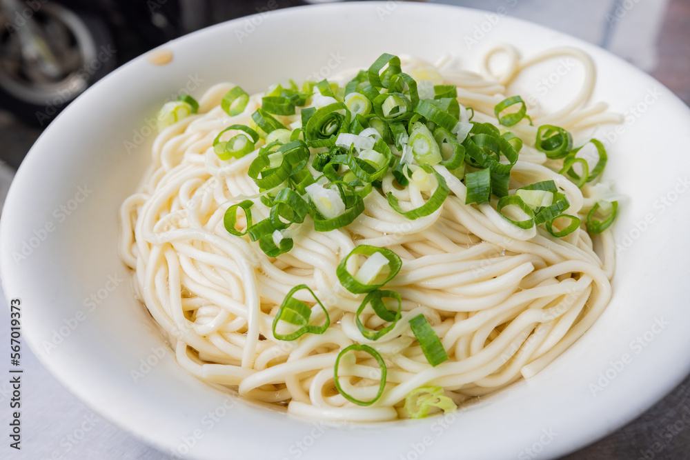 Close up shot of boiled dried noodles Close up shot of boiled dried noodles