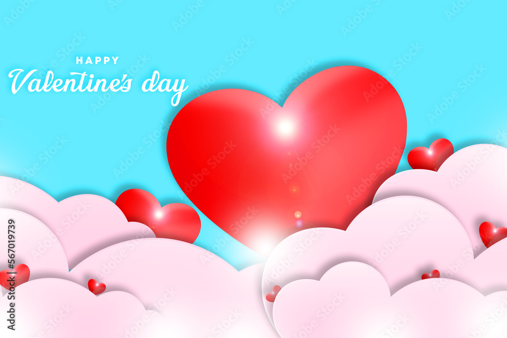 Valentines day background with Heart Shaped Balloons