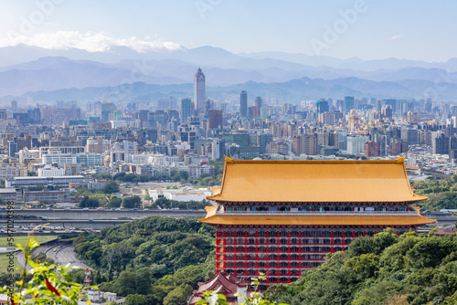 High angle view of the Taipei cityscape via Jiantanshan Trail photo