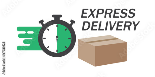 Express delivery icon, vector, illustration, symbol