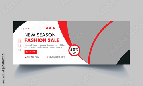 Flash sale facebook cover page timeline web ad banner template with photo place modern layout dark blue background and vivid pink shape and text design