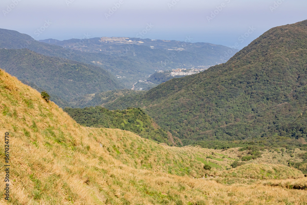 Naklejka premium Sunny view of the beautiful landscape of Fish Road Historical Trail
