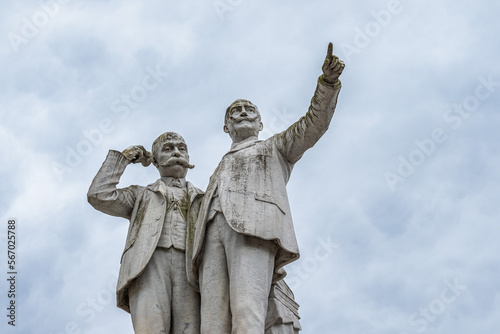 Statue of the Hermanos Garcia Naveira brothers at Betanzos, Coruna, Galicia, Spain. photo
