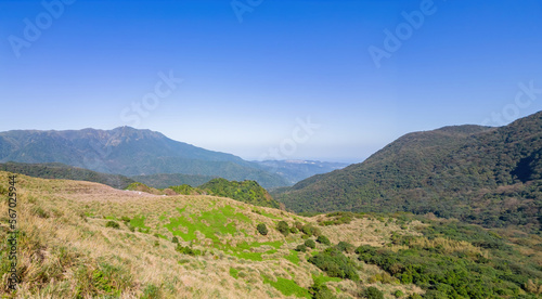 Aerial view of the landscape of Yangmingshan National Park