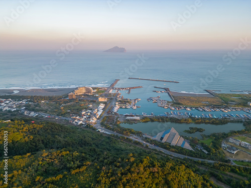 Aerial view of the landscape of Toucheng Township area photo
