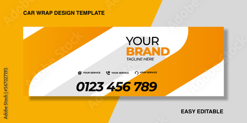 Simple 3 Stripe Yellow wrapping car for your brand or company, van truck