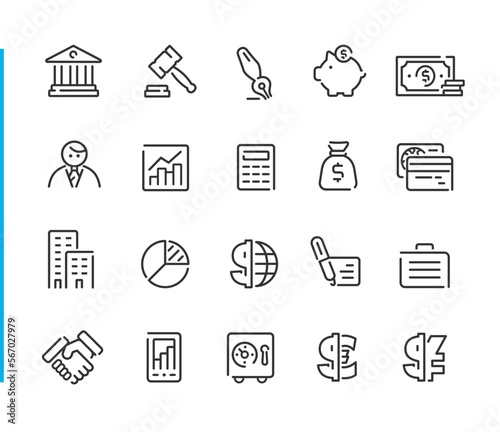 Business and Finance Icons - Blue Line Series - Vector line icons for your digital or print projects.