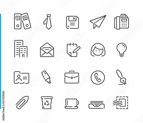 Office and Business Icons - Blue Line Series - Vector line icons for your digital or print projects.