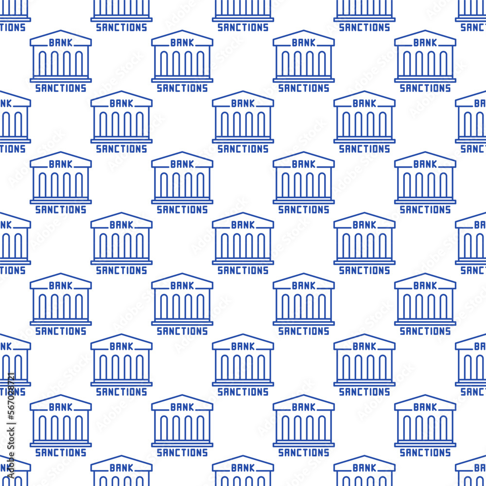 Bank Sanctions vector Economic and Finance minimal seamless pattern Bank Sanctions vector Economic and Finance minimal seamless pattern