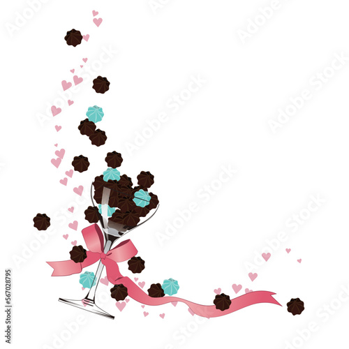 キスチョコ　ミントチョコレート　フレーム・枠　挿絵