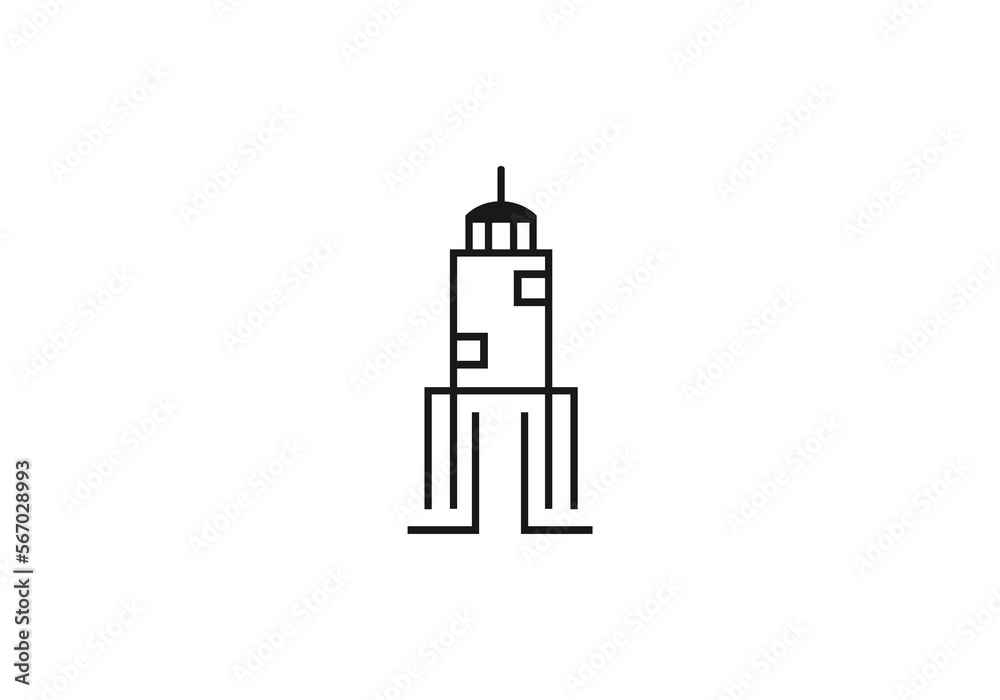 Eiffel Tower Logo Design Vector Image