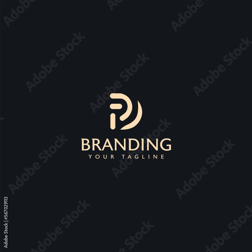 letter PD logo design template