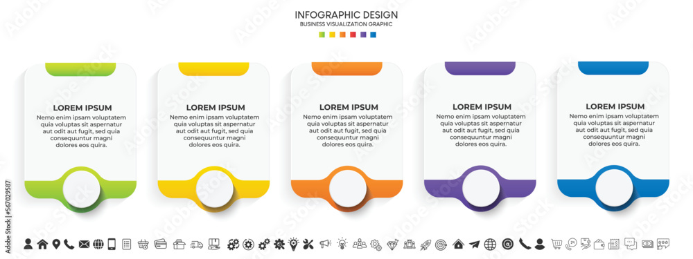 Steps business data visualization timeline process infographic template design with icons Steps business data visualization timeline process infographic template design with icons