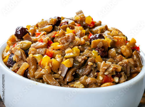 Caponata Eggplant, antepasto de berinjela, appetizer photo
