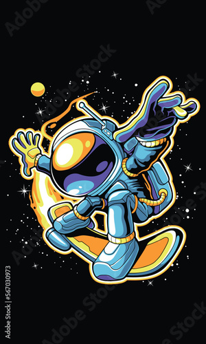 "Astronauts skateboarding" vector illustration design.
The design is suitable for use on t-shirts and posters.
