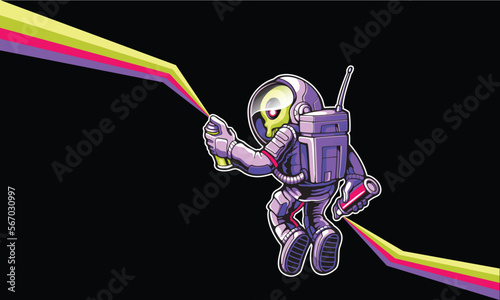 "Graffiti art astronauts" vector illustration design.
The design is suitable for use on t-shirts and posters.