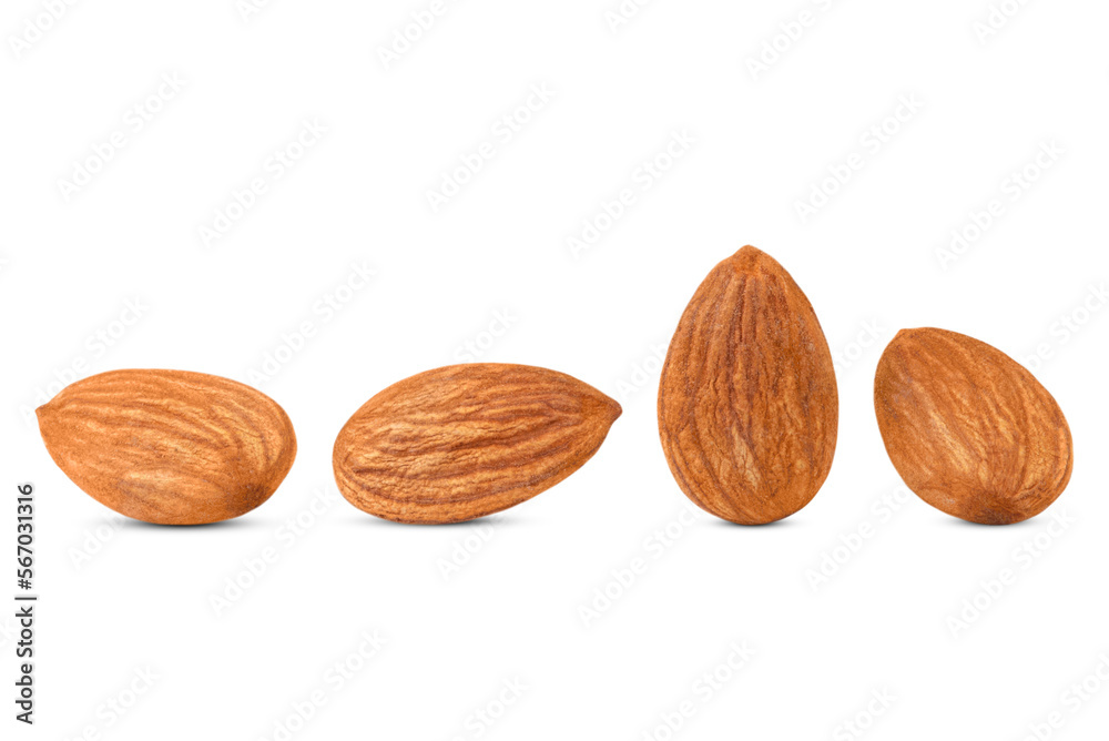 Several almonds isolated on white background. Several almonds isolated on white background.