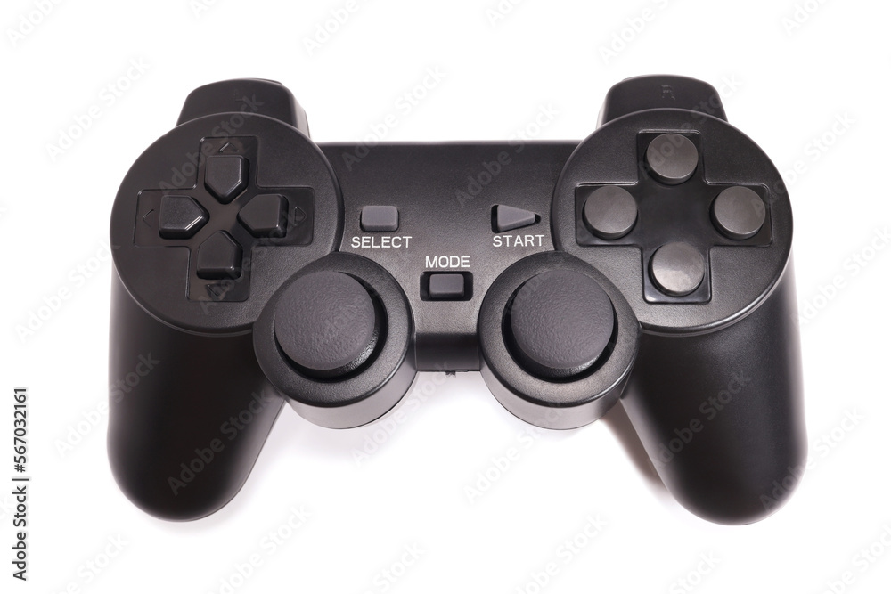 wireless gamepad isolated on white, computer games concept wireless gamepad isolated on white, computer games concept