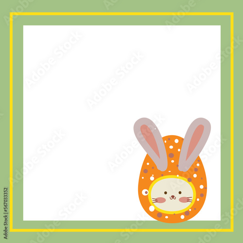 Easter ego with easter card with bunny