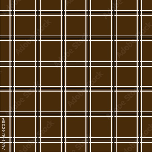 Window pane plaid seamless pattern, brown and black can be used in fashion decoration design. Bedding, curtains, tablecloths, notepads, gift wrapping paper