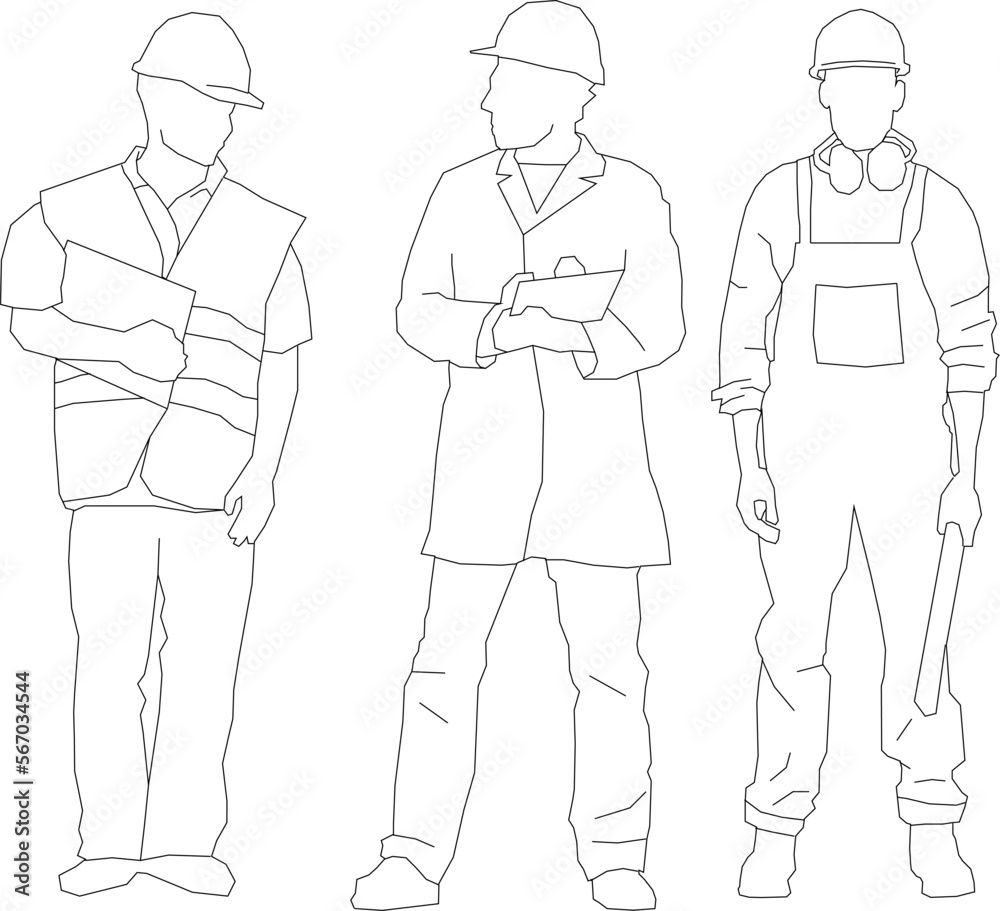 Construction supervisor illustration vector sketch Construction supervisor illustration vector sketch