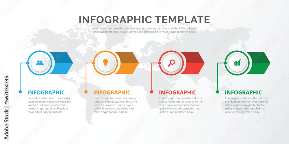 Fototapeta premium Business infographic template with 4 step