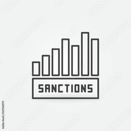 Financial and Commercial Sanctions vector concept outline icon