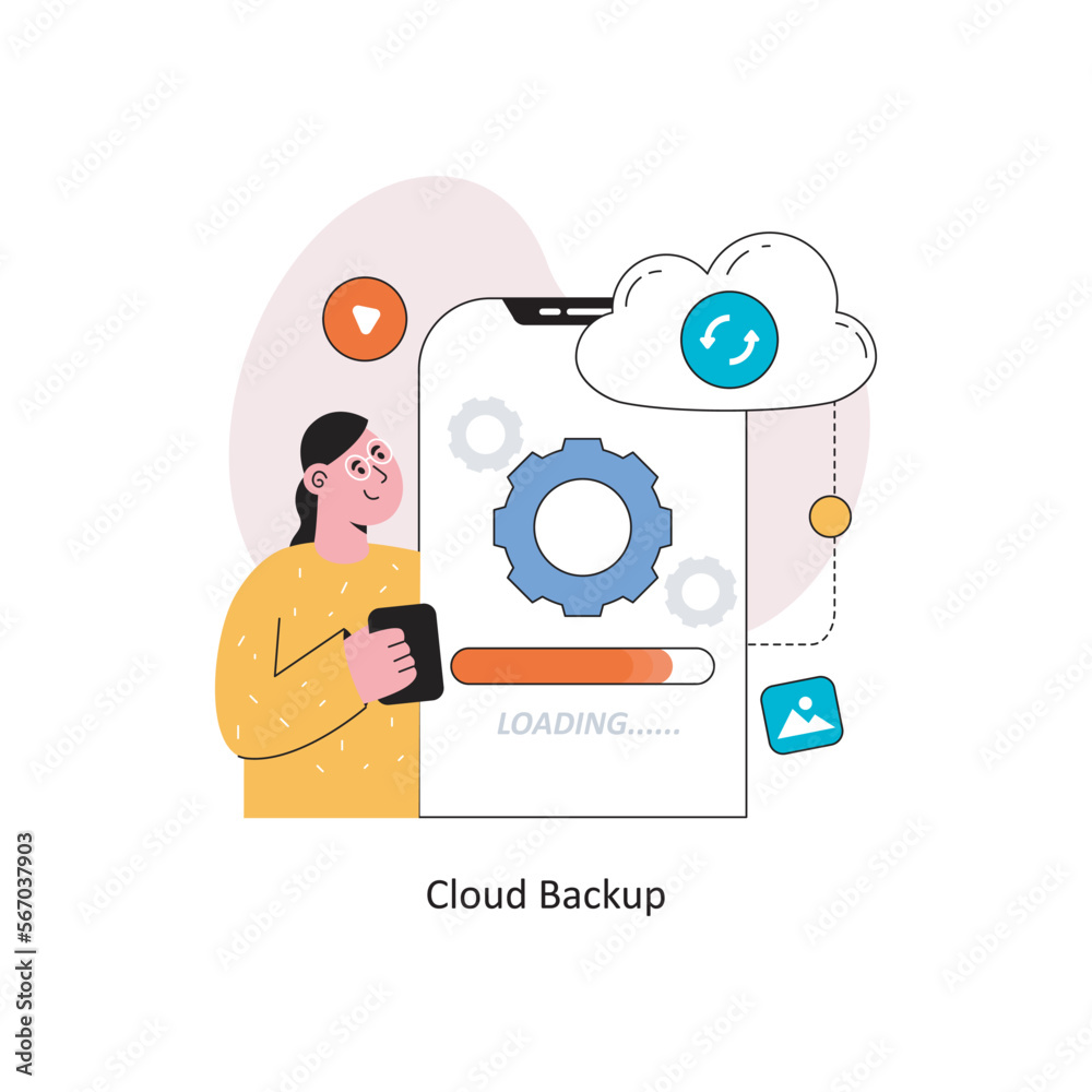 Cloud backup Flat Style Design Vector illustration. Stock illustration Cloud backup Flat Style Design Vector illustration. Stock illustration