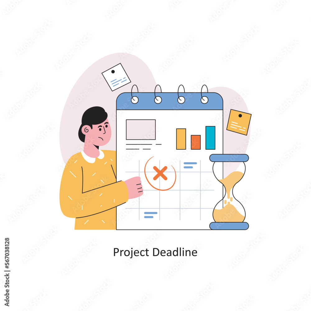 Obraz premium Project Deadline Flat Style Design Vector illustration. Stock illustration