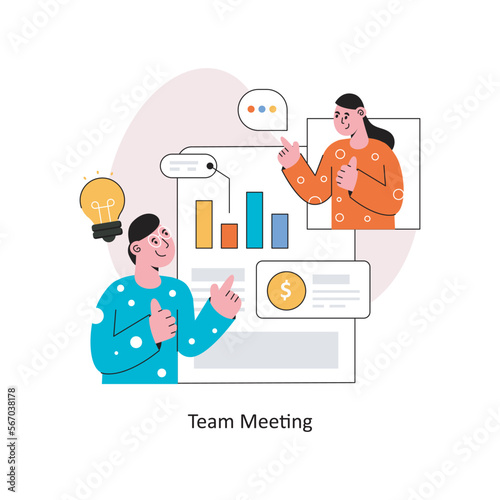 Team Meeting Flat Style Design Vector illustration. Stock illustration © Designer`s Circle 