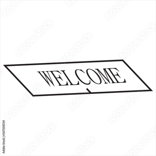 Vector, doormat, Black and white color, with transparent backgroundIkon Diverifikasi Komunitas