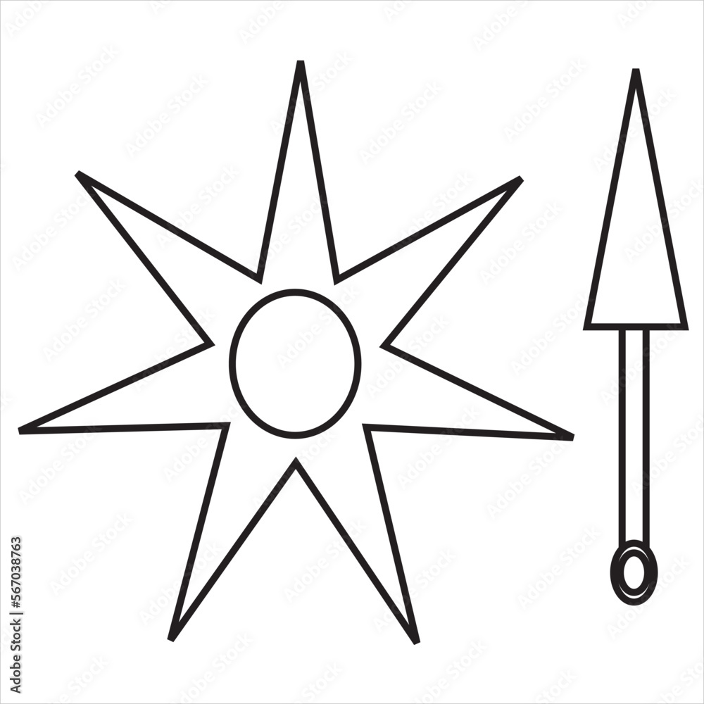 Vector image of ninja equipment, Black and white color, with transparent background
Vector image of ninja equipment, Black and white color, with transparent background