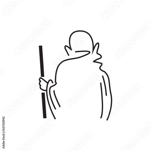 Obraz na płótnie line drawing of mahatma gandhi. Gandhiji outline