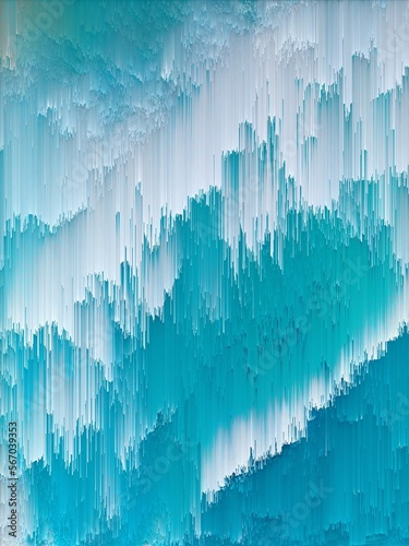 Glitch Sunset Graphical Abstract Painting Art Background Texture,Colorful Geometrical Artwork,Modern Conceptual Print 3D Rendering,3D Illustration