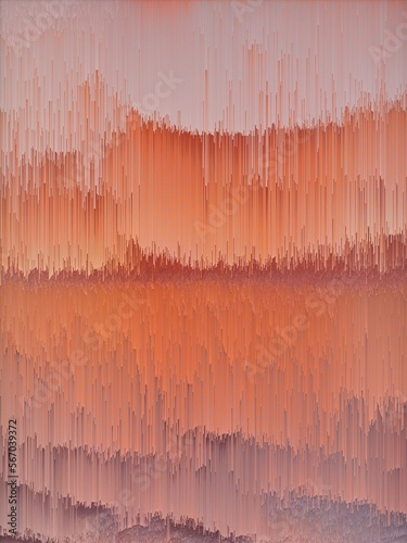 Glitch Sunset Graphical Abstract Painting Art Background Texture,Colorful Geometrical Artwork,Modern Conceptual Print 3D Rendering,3D Illustration