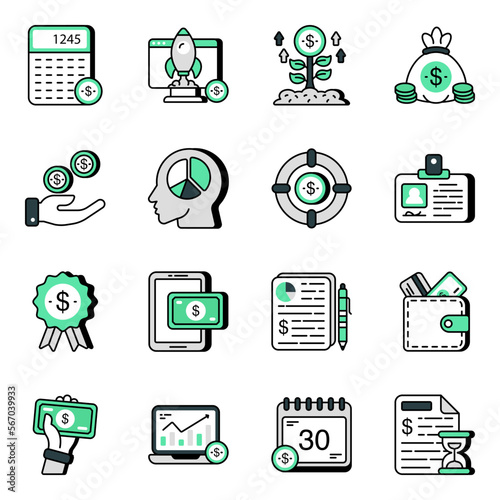 Pack of Business Flat Icons 