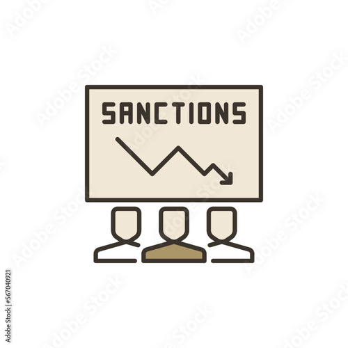 Political or Economic Penalties vector concept colored icon or sign